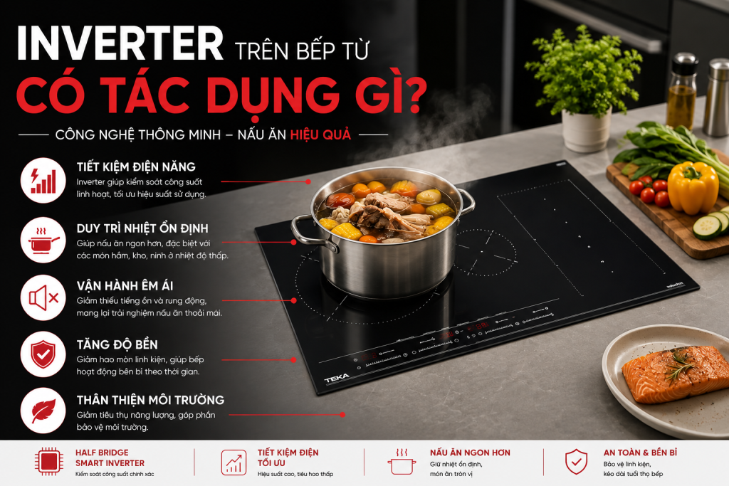 Inverter trên bếp từ có tác dụng gì?