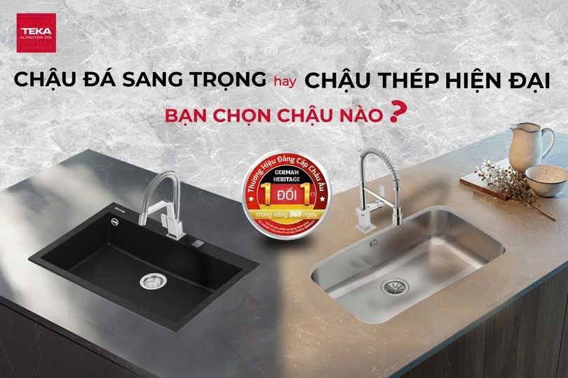 chậu inox hay chậu đá nhân tạo